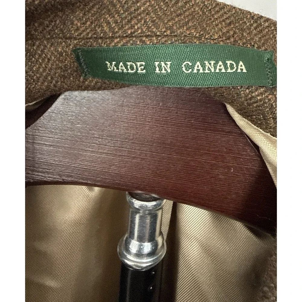 Lauren Ralph Lauren Men's Brown Herringbone Tweed Wool Sport Coat Blazer 44S